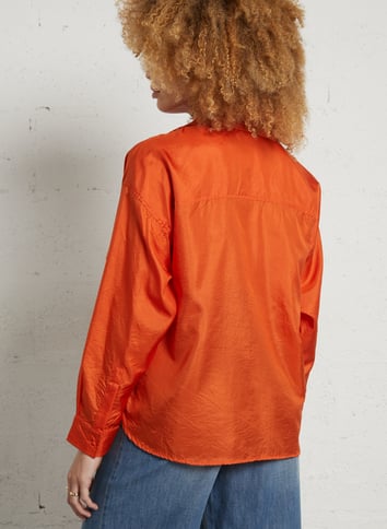 Silk shirt with classic collar MOMONI Orange